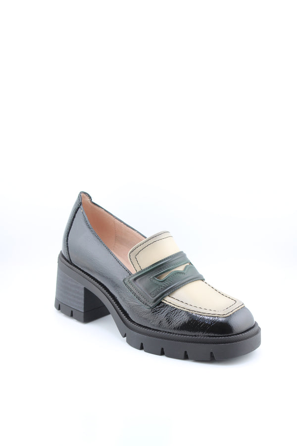 Hispanitas Patent Leather Chunky Heel Loafers